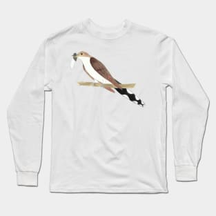 Yellow-Billed Cuckoo Watercolor Painting Long Sleeve T-Shirt